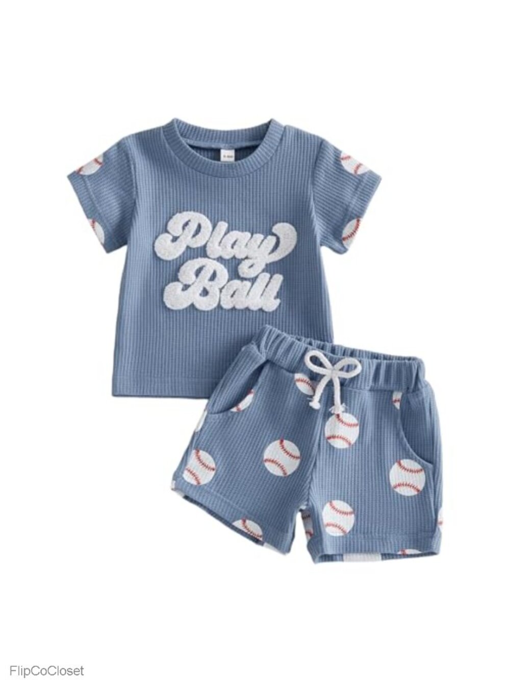 Toddler Boy 2pc Baseball T-Shirt & Shorts Set | 65% Cotton Blend